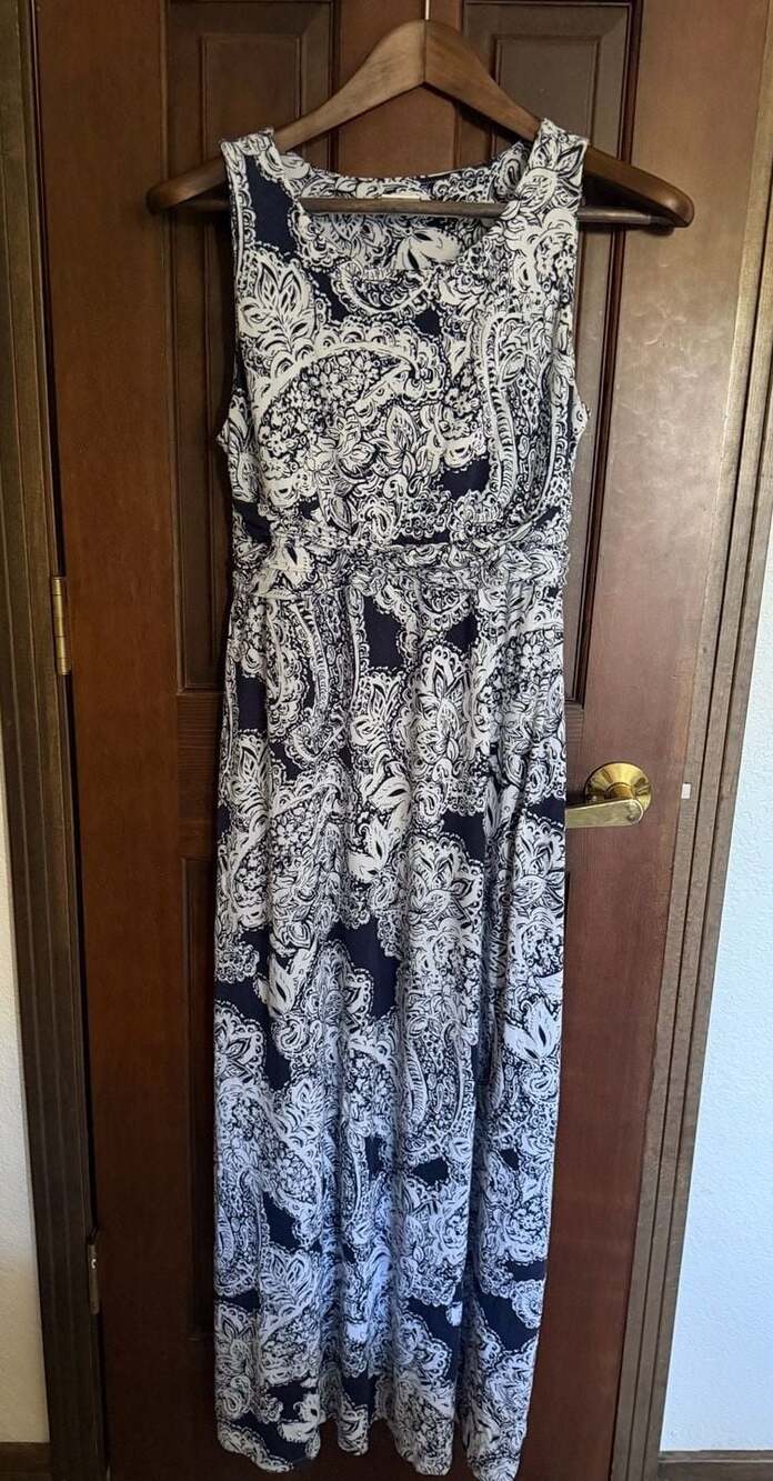 Soma Blue Paisley Sleeveless High Neck Maxi Dress